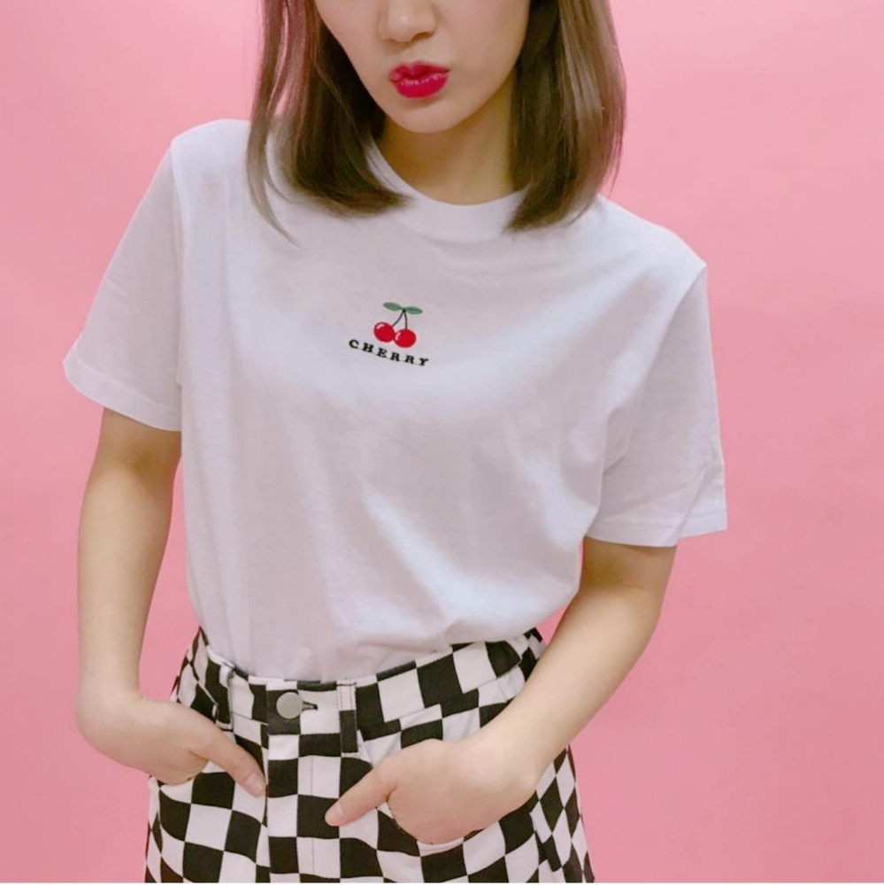 W♥C / Wego Japan white cherry oversized tee